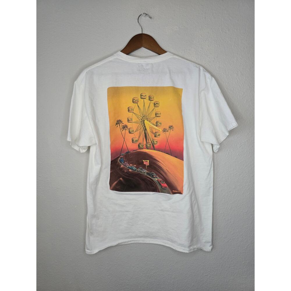 In-N-Out Shirt Mens L 70th Anniversary Vladimir Kush Ferris Wheel White Art Tee